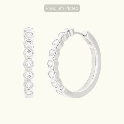 Sofia Hoops - Rhodium Plated