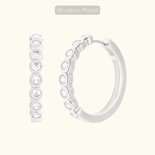 Sofia Hoops - Rhodium Plated