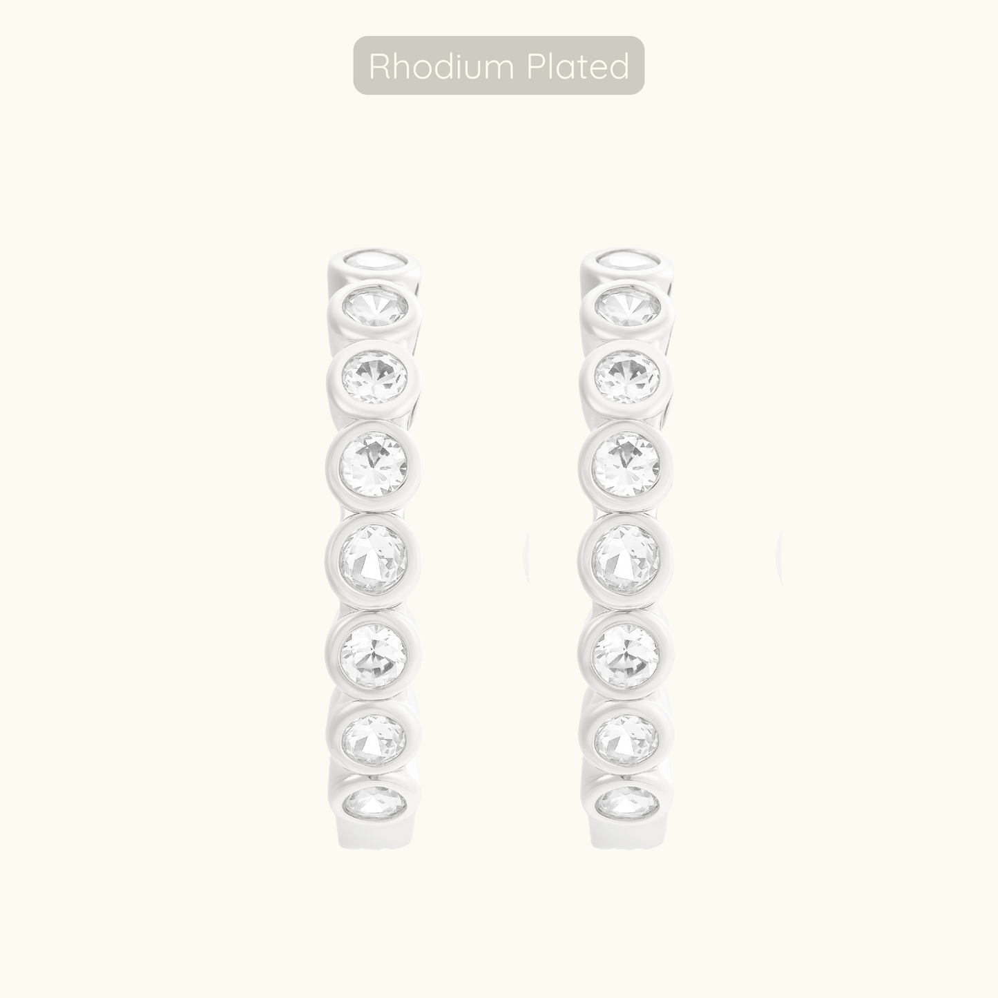 Sofia Hoops - Rhodium Plated