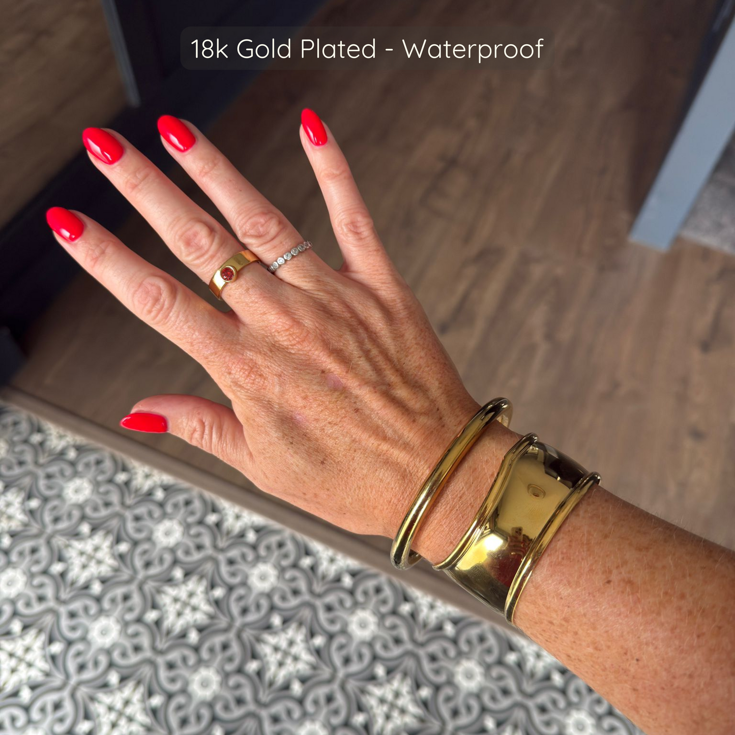 Adriana Bangle - 18k Gold Plated - Waterproof